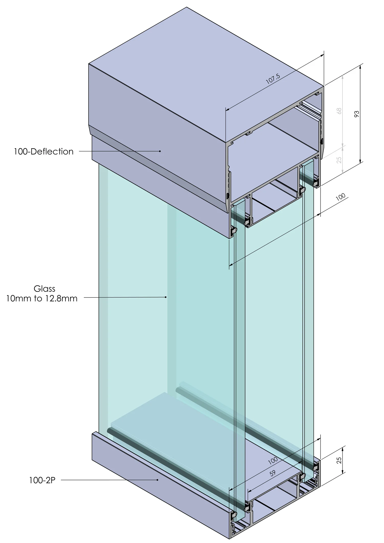 100 deflection glass partitions scheme