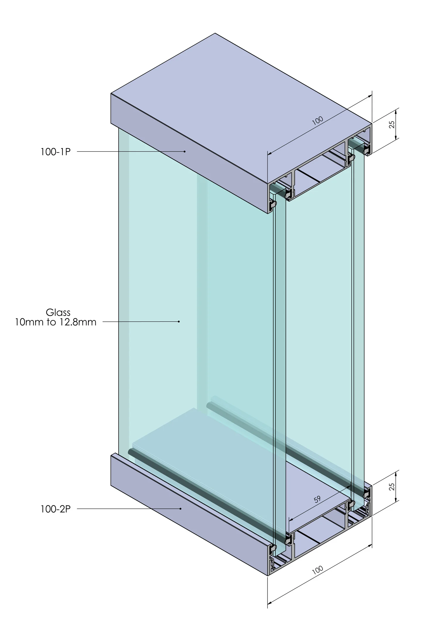 100 standard glass partitions scheme