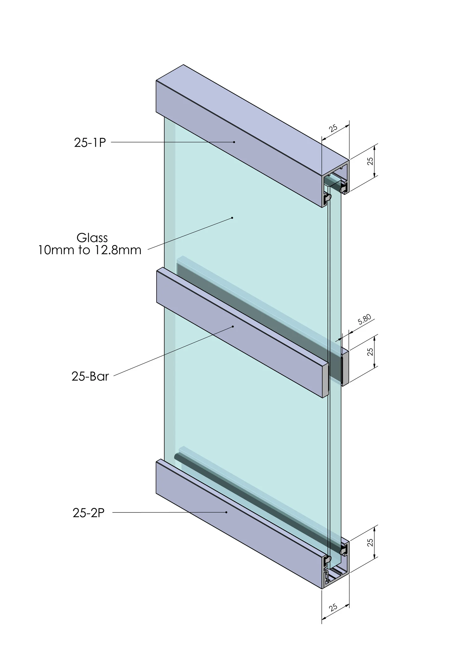 25 banded glass partitions scheme