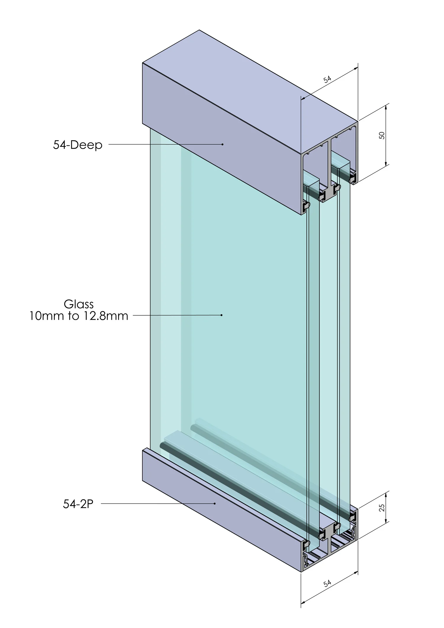 54 deep glass partitions scheme