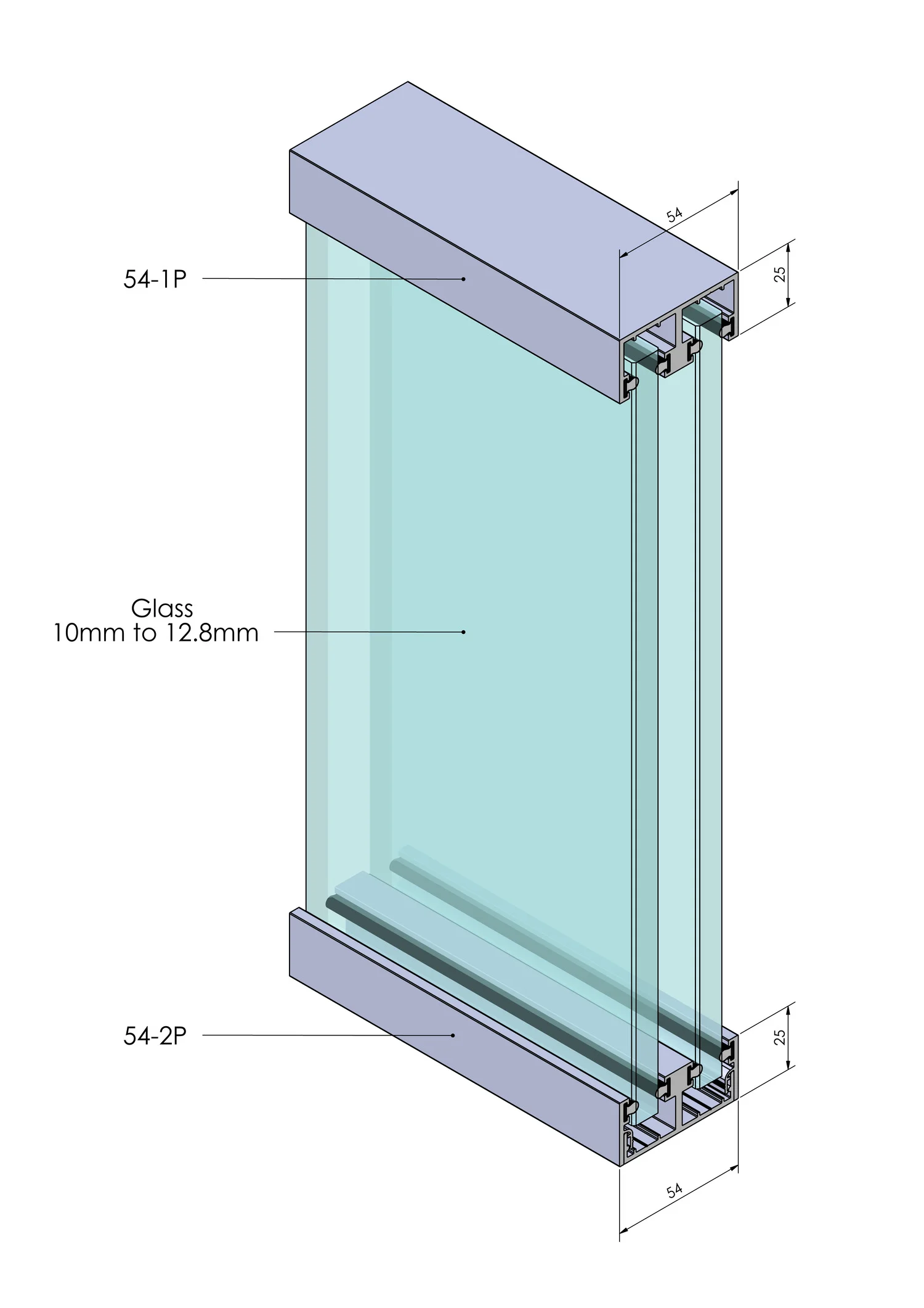 54 standard glass partitions scheme