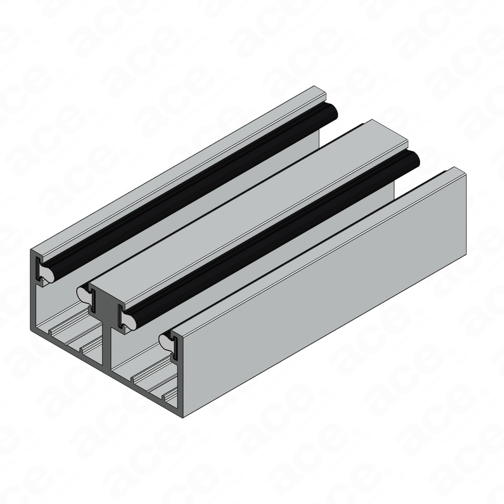 double-glazed aluminium head/wall channel for glass partitioning