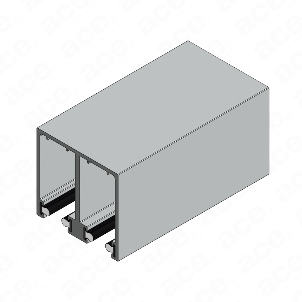 double-glazed aluminium head channel for glass partitioning