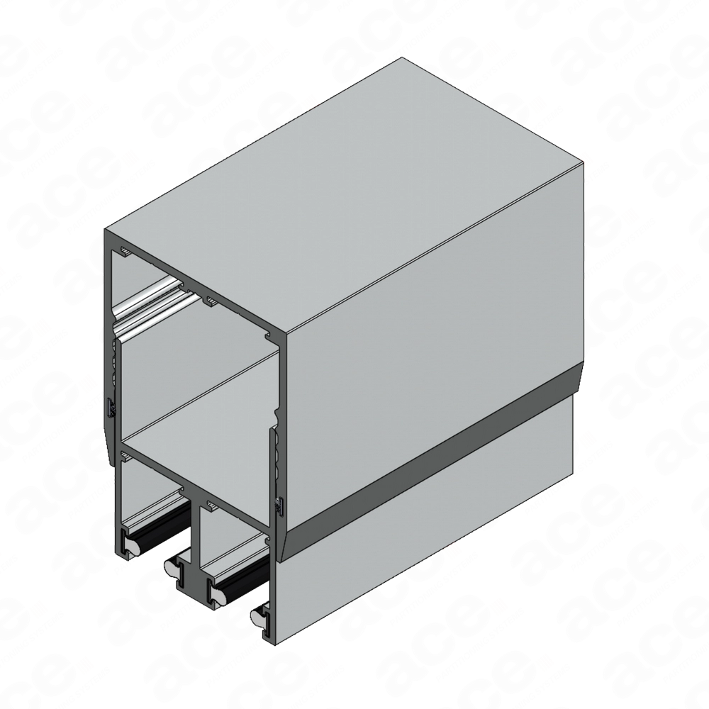 double-glazed head deflection set for glass partitioning