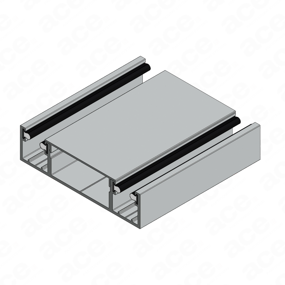 double-glazed head/wall channel for glass partitioning