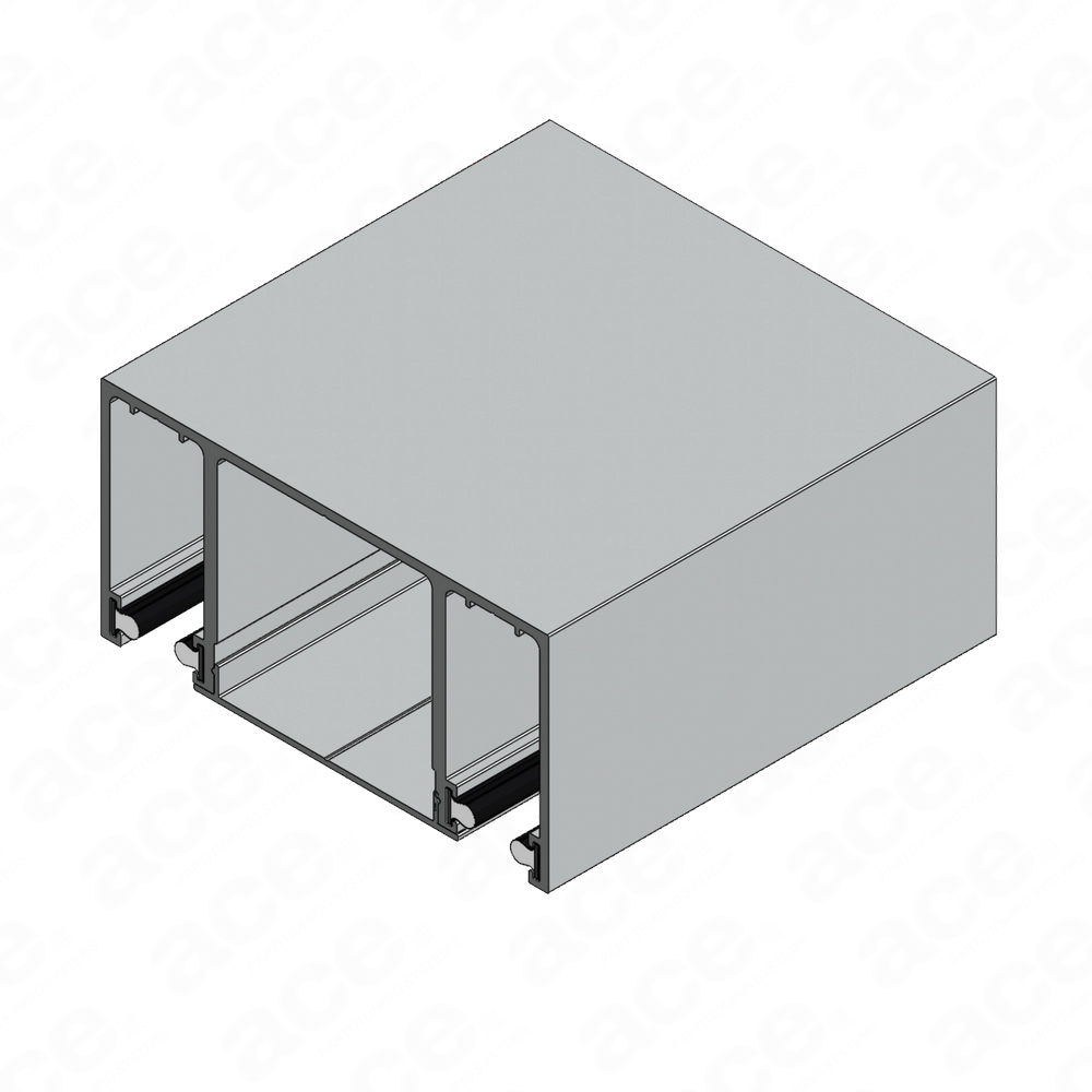 double-glazed head channel for glass partitioning