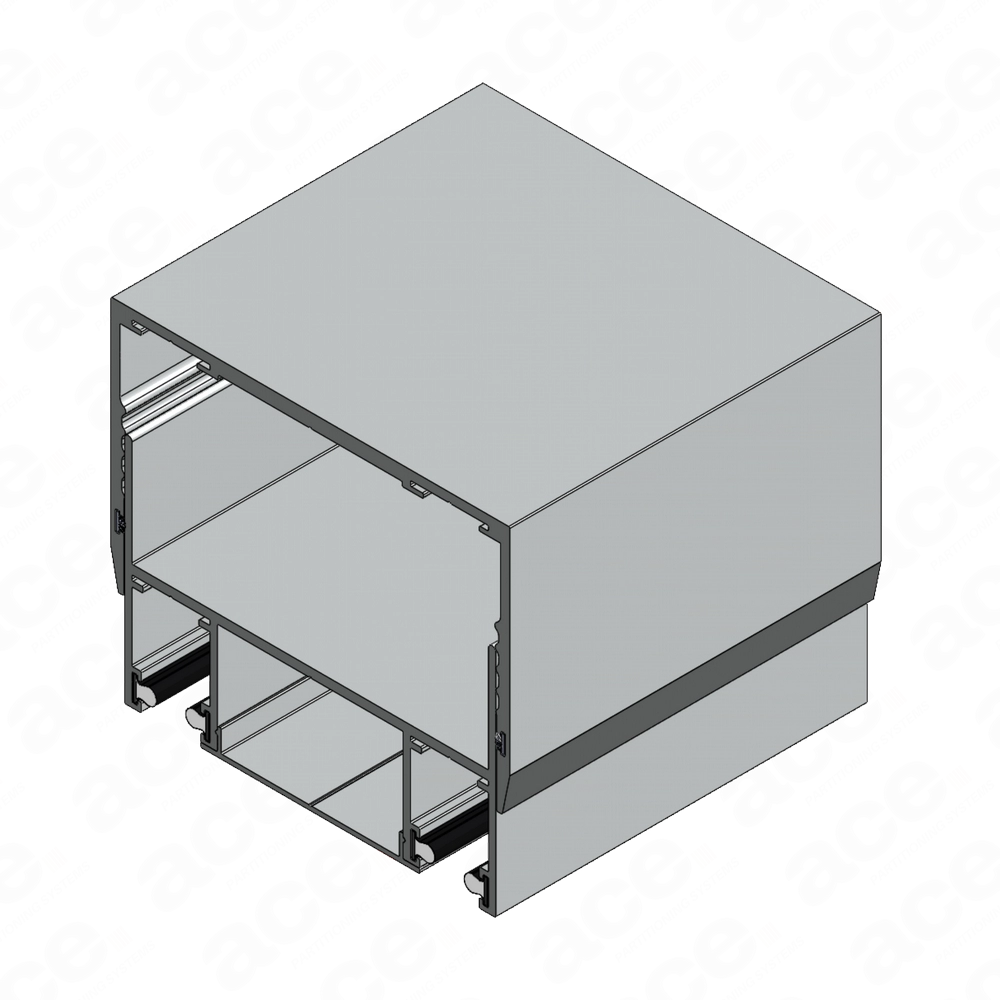double-glazed head deflection set for glass partitioning