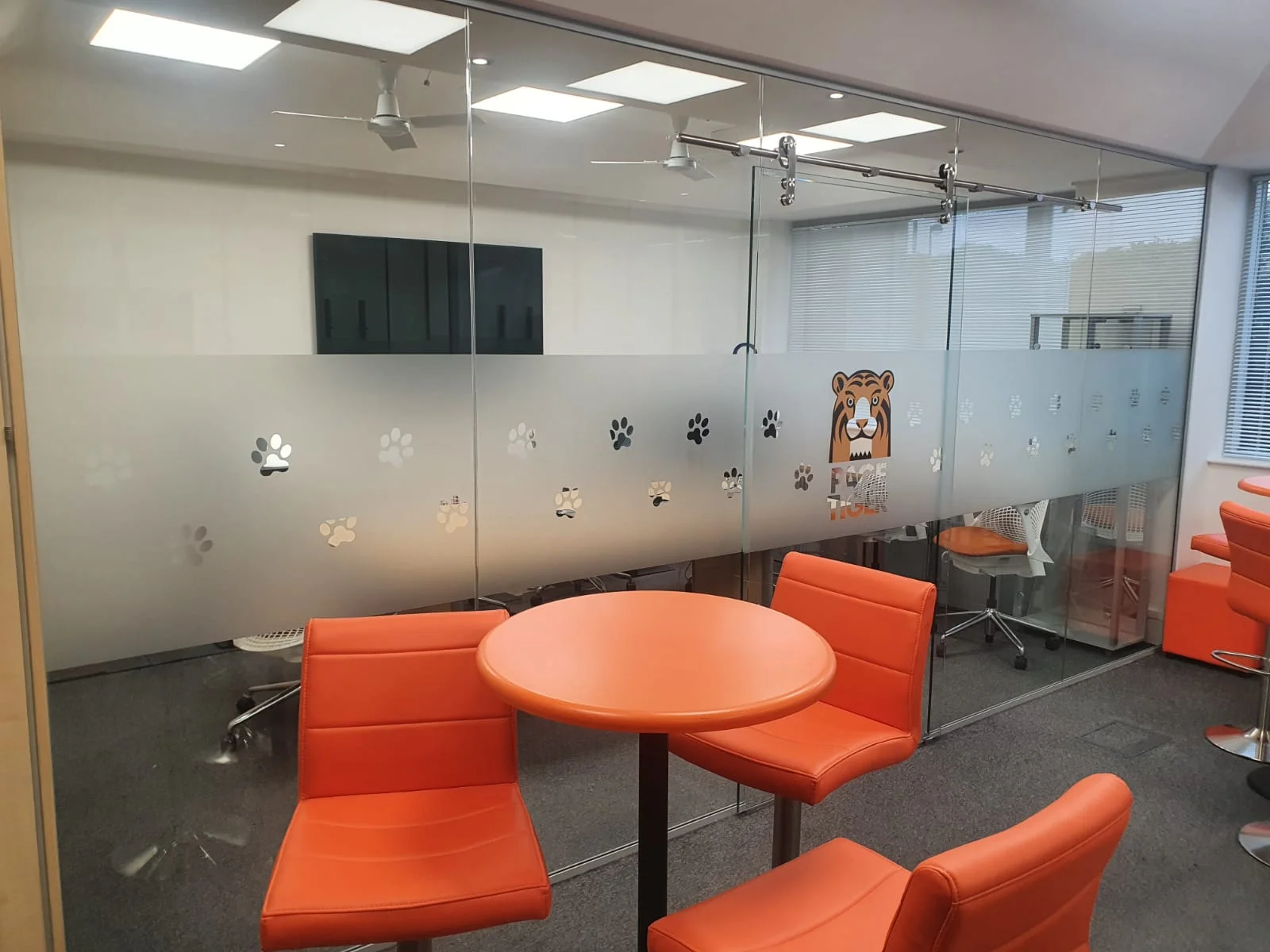 glass partitioning in office