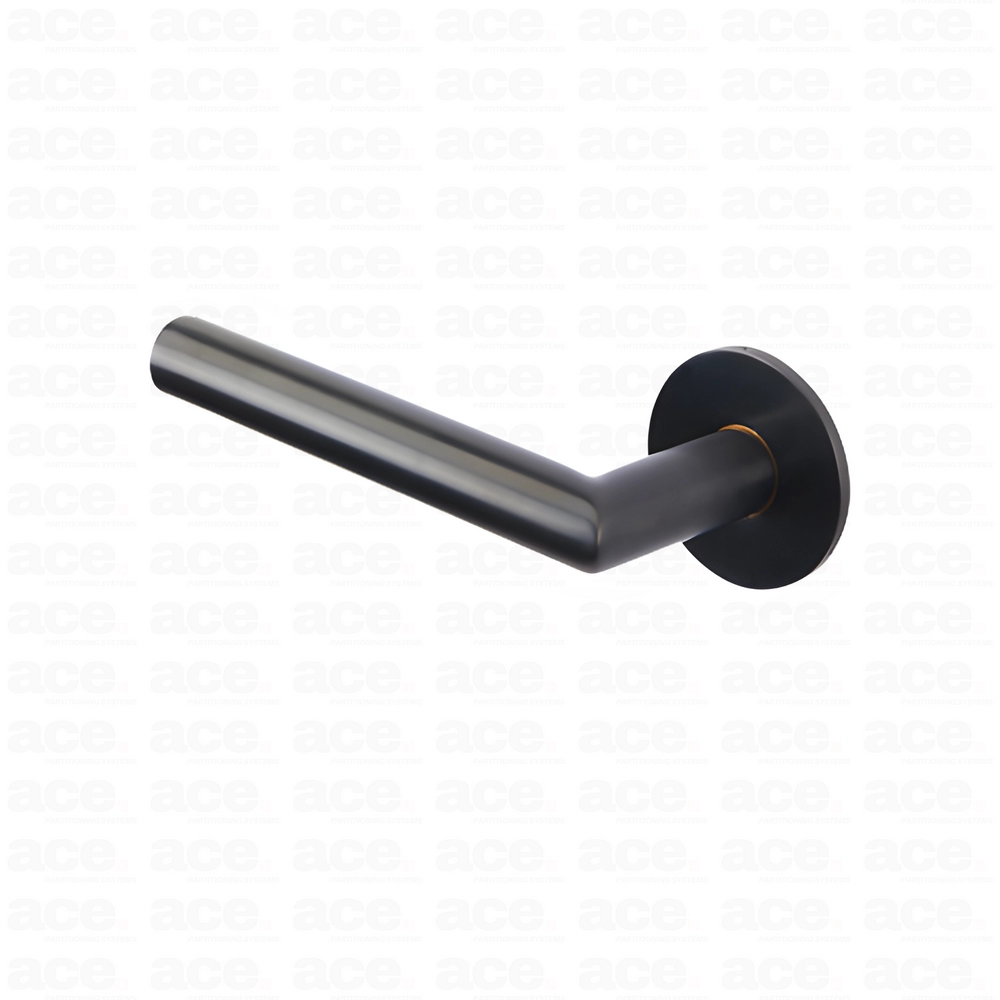 lever handle on round rose black