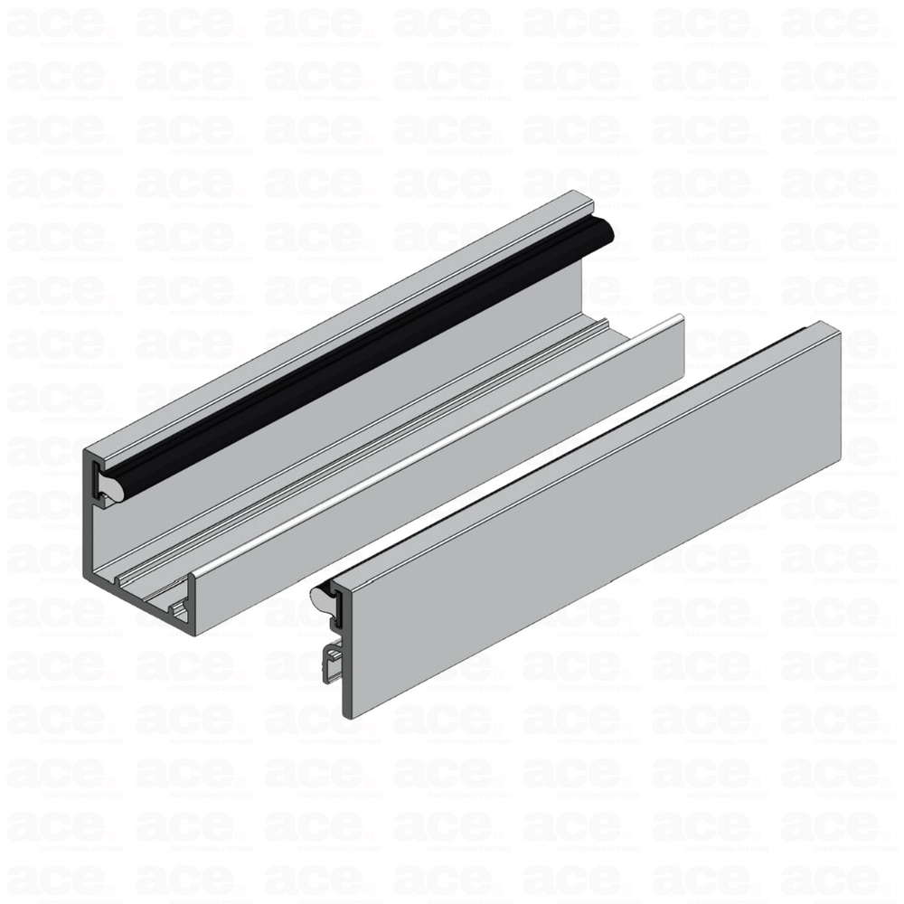 30-2P - 30mm Wide Aluminium Profile /– 2 Part Channel For Single Glazed Partitions